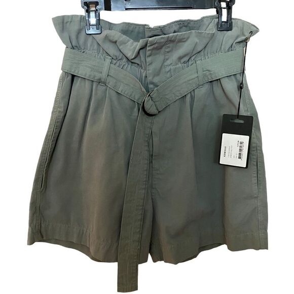 Bassike Canvas Belted Paper Bag Shorts NWT Size Small - Picture 3 of 9